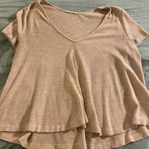Tan Ribbed T-Shirt